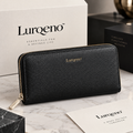 Lurqeno™ Compact Trifold Leather Wallet for Women &amp; Men | Minimalist Genuine Leather Small Bifold Card Holder &amp; Cash Organizer