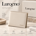 Lurqeno™ Slim Bifold Genuine Leather Wallet – Minimalist Lightweight Pocket Card Holder for Men &amp; Women (Cream Beige)